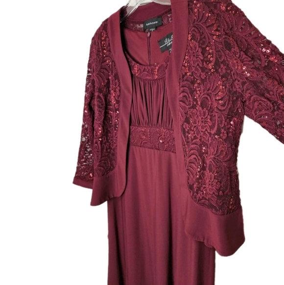 Merlot Color Dress with Sequin matching Jacket Women's Size 6 NEW - Picture 3 of 13